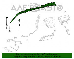 Airbag airbag side curtain left Toyota Highlander 20- rusty pyropatron