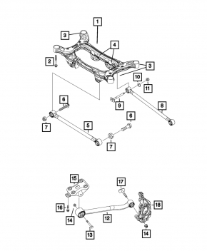 Rear left wishbone for Jeep Compass 17-26 AWD