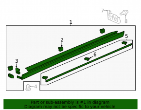 Honda Accord 23-24 right side sill with seal, texture, scratches
