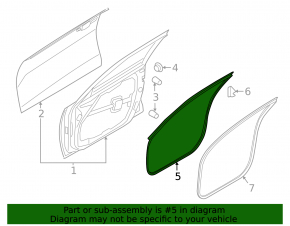 Front right door seal for Kia Optima 16-20