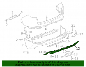 Rear Bumper Lip Cover GMC Terrain 18 - for 2 Exhausts and Towbar