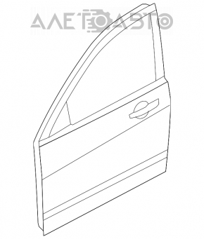 Front right door assembly for Ford Focus USA 2011, silver finish