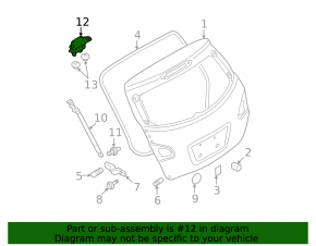 Left tailgate hinge for Nissan Rogue 2015