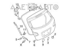 Left tailgate hinge for Nissan Rogue 2015