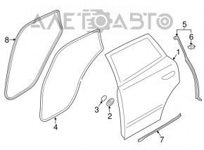 Door seal lower rear left Porsche Macan 15-18