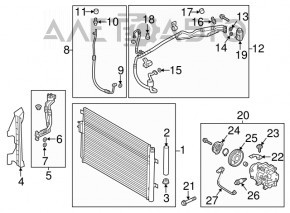 Air conditioning radiator condenser Hyundai Santa FE Sport 13-18 2.4 dented