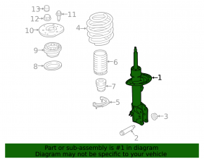 Front left shock absorber Ford Edge 15-18 2.0T AWD