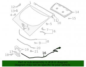 Mazda CX-30 20- Hood Release Cable with OEM Handle