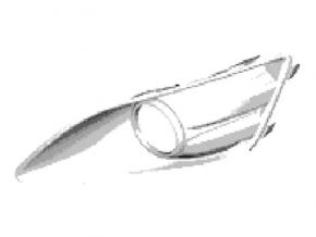 Front right fog light frame Ford C-max MK2 13-18 usa with chrome ring, broken mount