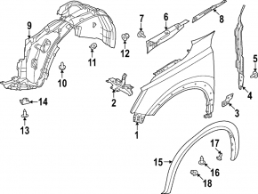 Front left upper fender bracket for Nissan Pathfinder 22-25