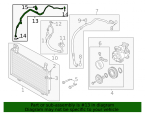 Mazda 6 15-21 2.5" heater-condenser air conditioner tube