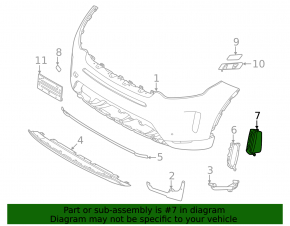 Front bumper grille left Land Rover Discovery Sport 20-23