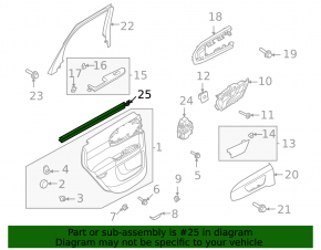 Glass seal inside rear left door Ford Bronco Sport 21-25