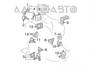 Engine bracket right front Lexus RX400H 06-09