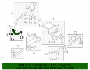 The air duct for the BMW X5 F15 14-18 N55 intake is broken.