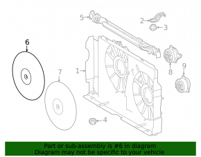 Right cooling fan impeller for Toyota Rav4 13-18, 7 blades