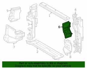 Left upper radiator deflector for Lexus RX350 RX450h RX500h 23-26 Japan built