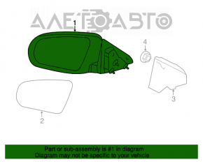 Left side mirror assembly Chrysler 200 11-14 heating
