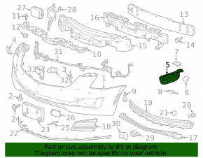 Front bumper mount, right, Cadillac ATS 15-18 rest.