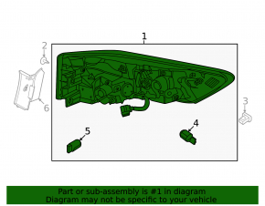 Outer wing light, right, Nissan Pathfinder 22-25