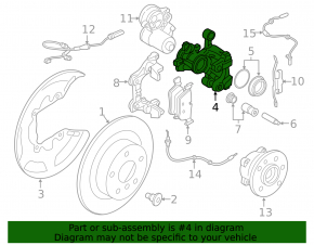 Rear left caliper BMW X1 F48 16-22 electric
