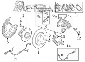 Rear right caliper Honda Civic X FC 16-21 rusty