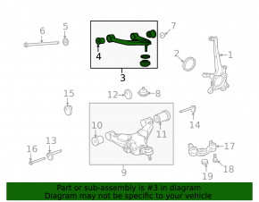 Upper control arm, front left, Toyota Sequoia 2008-2016