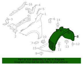 Front right fender liner BMW 2 F44 20-24 228i