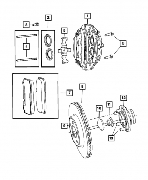 Caliper assembly front right Chrysler 300 11-20 2 pistons