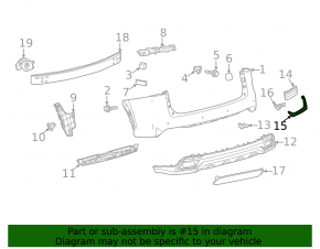 Left rear bumper molding for Lexus NX 15-21