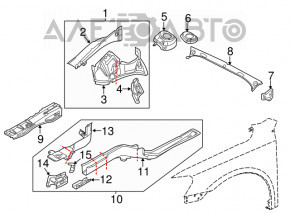 Front quarter left VW Passat b7 12-15 USA graphite