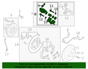 Rear right caliper assembly for Kia Sportage 17-22 AWD electric
