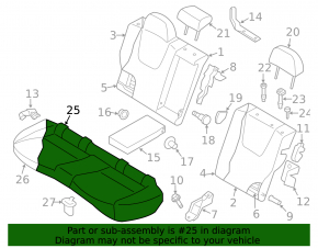 Rear row of seats 2nd row Subaru Impreza WRX GH 09-10 leather black with red stitching, dented leather, scratch