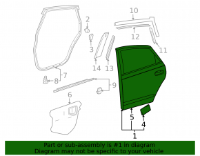 Door bare rear right Toyota Prius 20 04-09