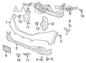 Honda CRV 12-14 front left bumper-headlight mount