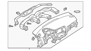 Mitsubishi Outlander 14-22 bare front dashboard with scratches