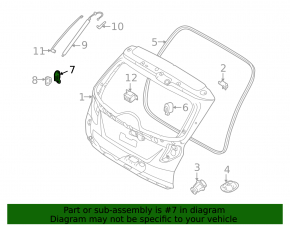 Left side trunk door bumper for Kia Sorento 21-25