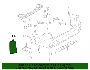 Rear right reflector Subaru Outback 20-22