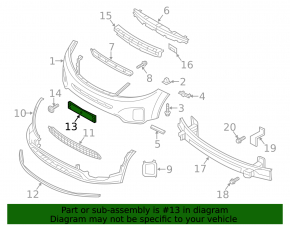 Platform for the front bumper number Kia Sorento 14-15