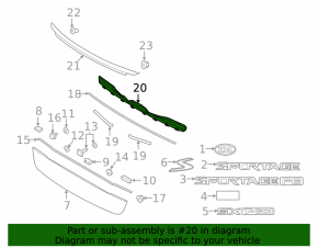 Kia Sportage 17-22 trunk lid trim bracket