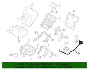 Left rear seat fold lever for Nissan Murano z52 15-24