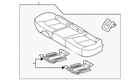 Rear row of seats 2nd row Kia Optima 16-18 cloth black