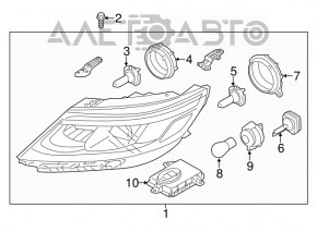 Kia Sorento 2014-2015 bare front left headlight