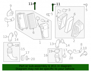Left air duct mount to filter (2 pcs.) (set) Porsche Macan 15-18 3.0T, 3.6T