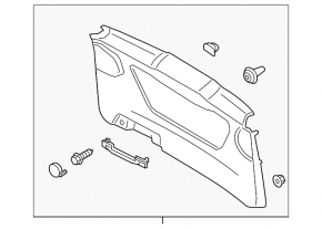 Lower boot door trim Ford C-max MK2 13-18 black, worn, missing plug