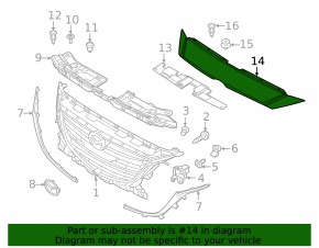 Upper radiator grille trim Mazda 3 14-16 BM prerest
