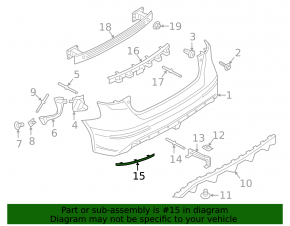 Rear bumper reflector right Ford Focus mk3 16-18 RS, 5d
