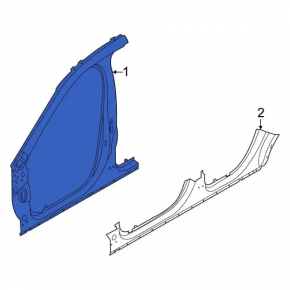 Left central body pillar for Ford Escape MK4 20-26