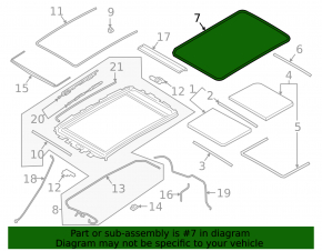 External seal for the Porsche Cayenne 19-26 panoramic window