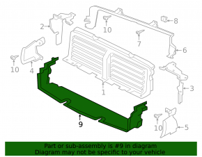 Lower radiator deflector Jaguar F-Pace X761 17-21
